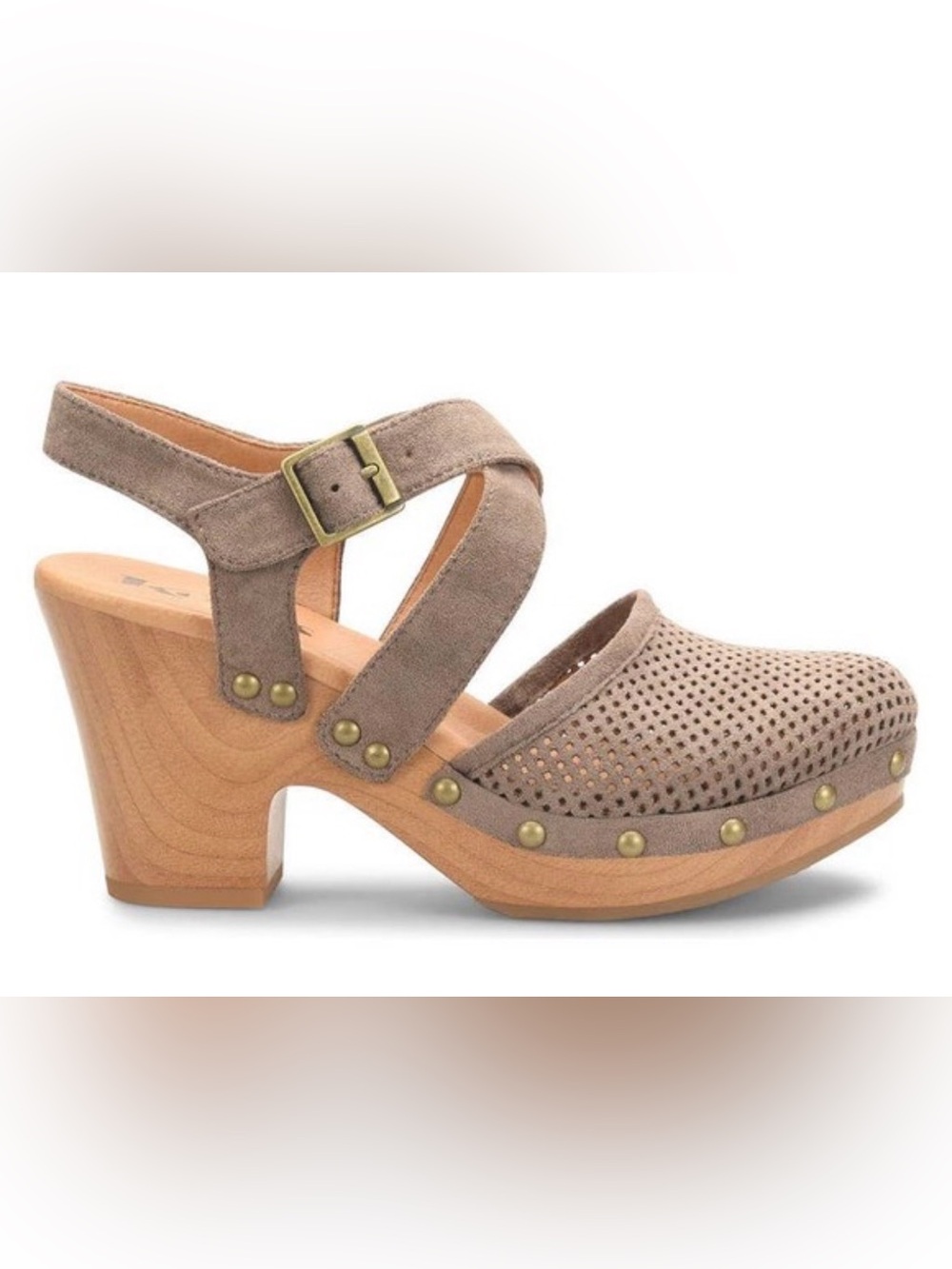 Kork Ease Abloom Slingblack Platform Clog Heels Faux SuedeTaupe Brown Size 9